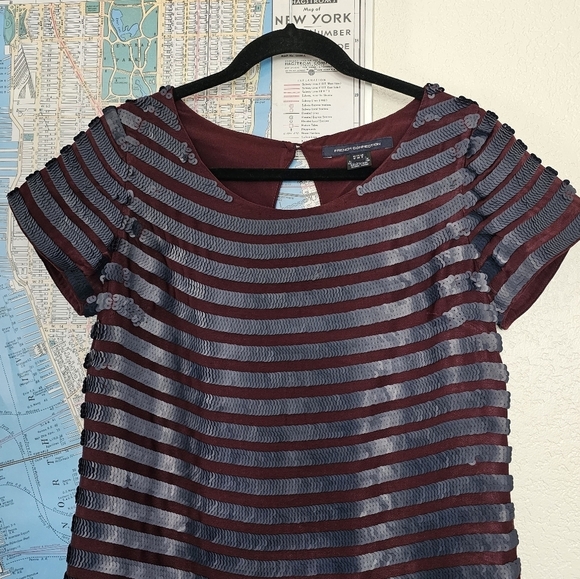 French Connection Satellite Brights Sequin Striped Nightout Cocktail Mini Dress - Picture 5 of 13